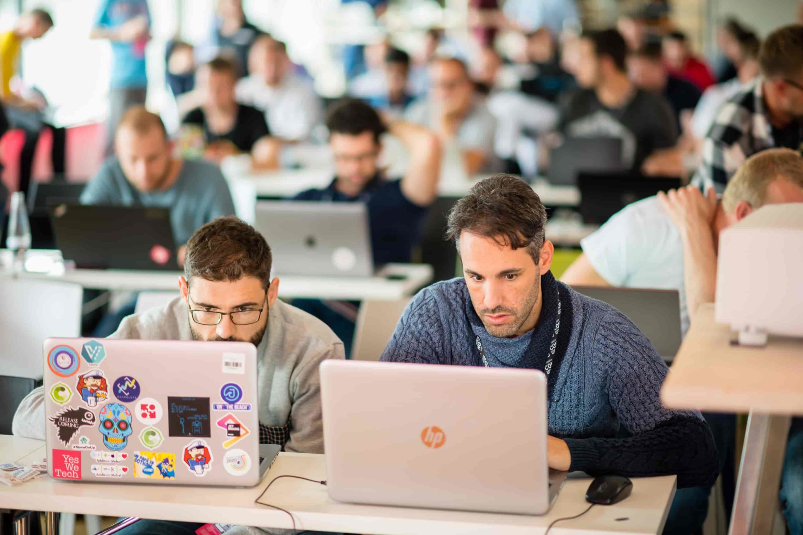 Developers working on laptops