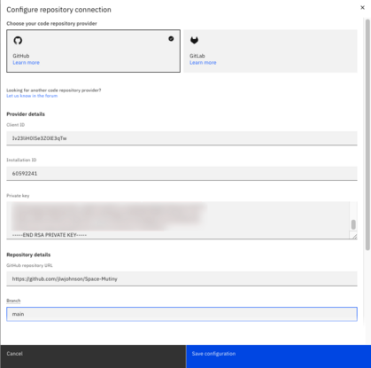configure repository connection