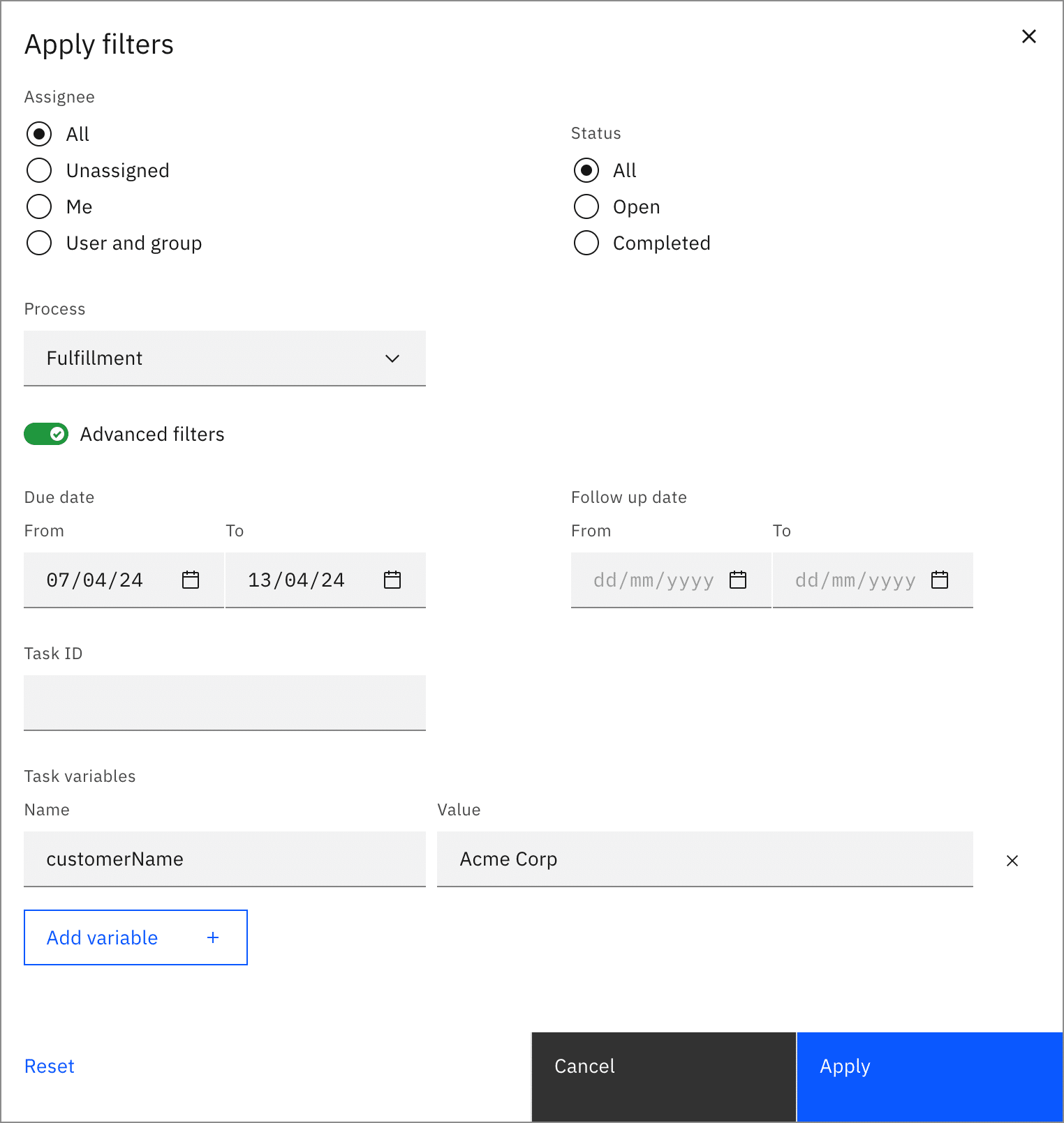 Custom-task-filters