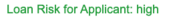 loan risk for applicant high