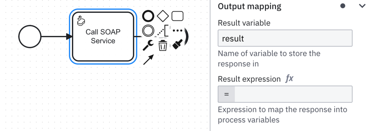 Output-variable-soap-connector