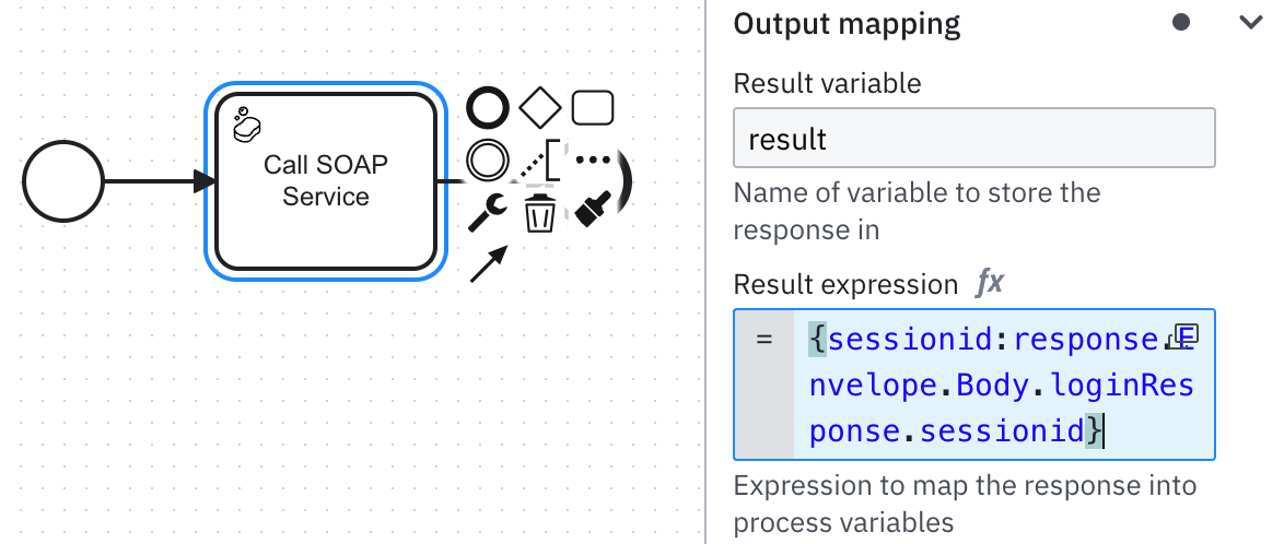 Result-expression-soap-connector