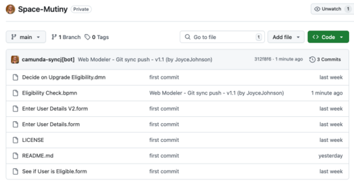 Updating the name of the BPMN process