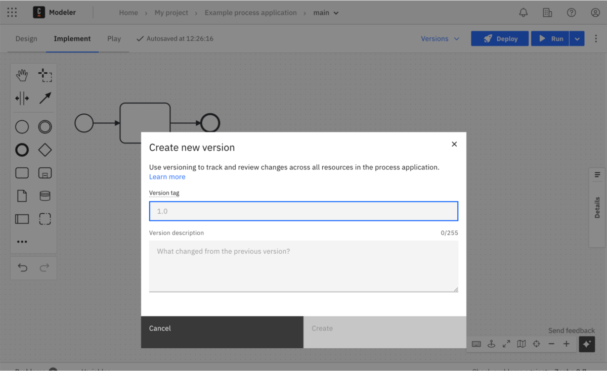 Web-modeler-description-field-versions-3